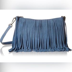 Rebecca Minkoff Fringe Finn Crossbody Bag - Blue Suede